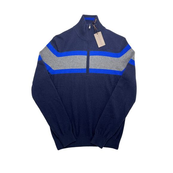 5-32 AMICALE NWT Men's Sweater Striped 100% Cashmere Small - Picture 1 of 11
